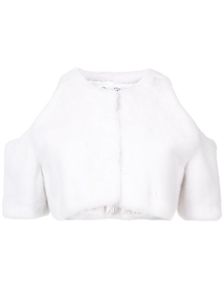 Oscar De La Renta Cropped Jacket - White