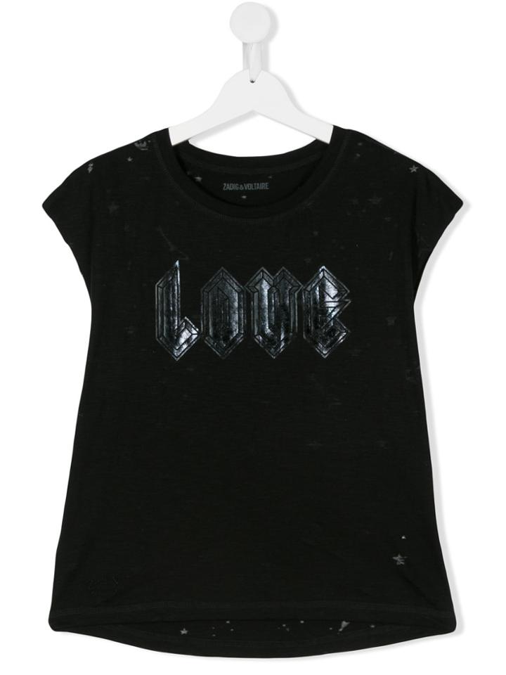 Zadig & Voltaire Kids Love Logo T-shirt - Black