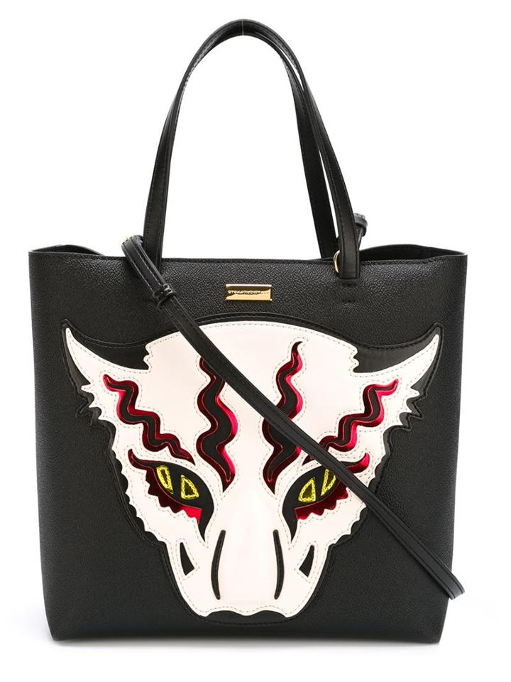 Stella Mccartney Wild Cat Appliqué Tote, Women's, Black, Polyurethane