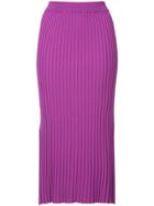 Le Ciel Bleu Ribbed Knit Skirt - Pink & Purple