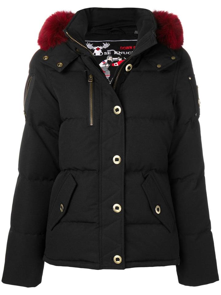Moose Knuckles Fur-trimmed Puffer Jacket - Black