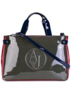 Armani Jeans Embossed Logo Large Tote, Women's, Green