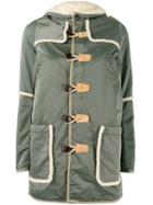 Visvim Sheepskin Duffle Coat, Size: 1, Green, Nylon/wool/mohair/lamb Skin