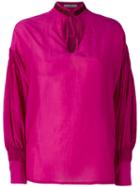 Etro - Peep-hole Blouse - Women - Silk/cotton/viscose - 38, Women's, Pink/purple, Silk/cotton/viscose