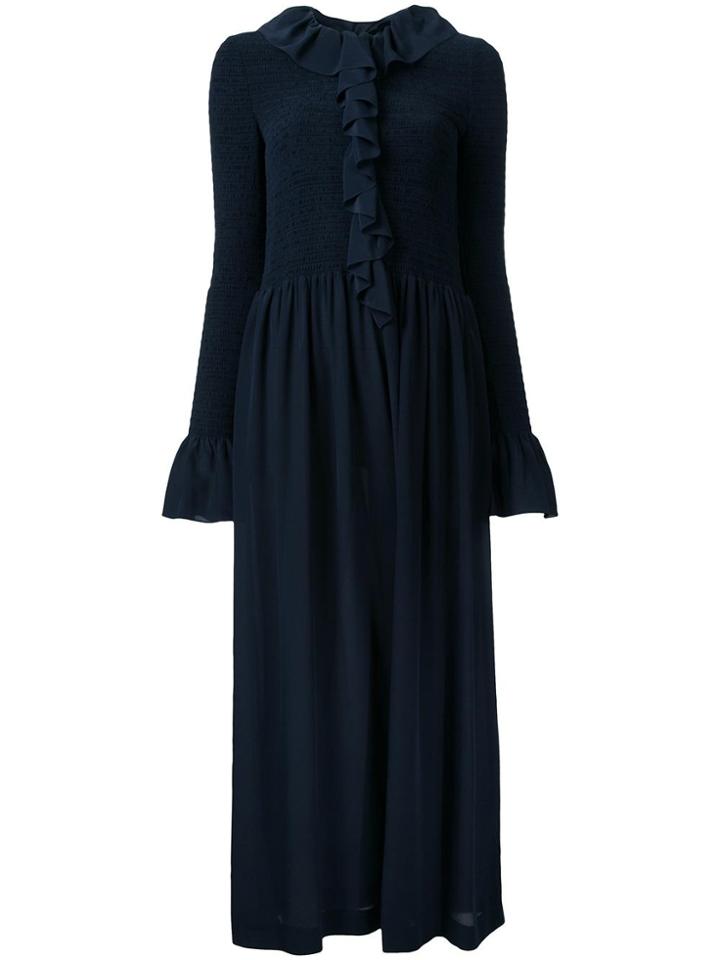 Stella Mccartney Ruffled Flared Skirt Dress - Blue