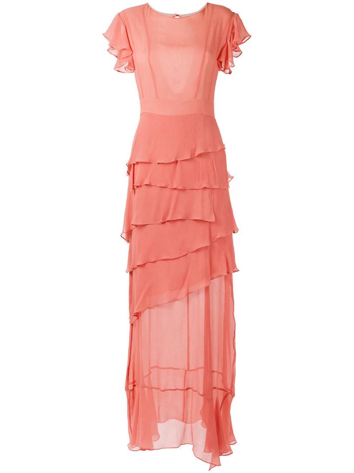 Lilly Sarti - Ruffled Gown - Women - Silk - 36, Pink, Silk