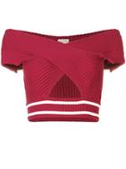 Mrz Cut-out Cropped Top - Pink & Purple