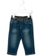 Armani Junior - Logo Waistband Jeans - Kids - Cotton/spandex/elastane - 24 Mth, Blue