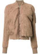 Rick Owens 'ripple' Bomber Jacket, Women's, Size: 38, Brown, Mohair/wool/nylon