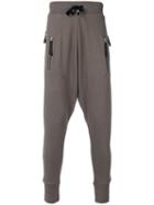 Unconditional - Double Zip Pocket Drop-crotch Pants - Men - Cotton - Xl, Brown, Cotton