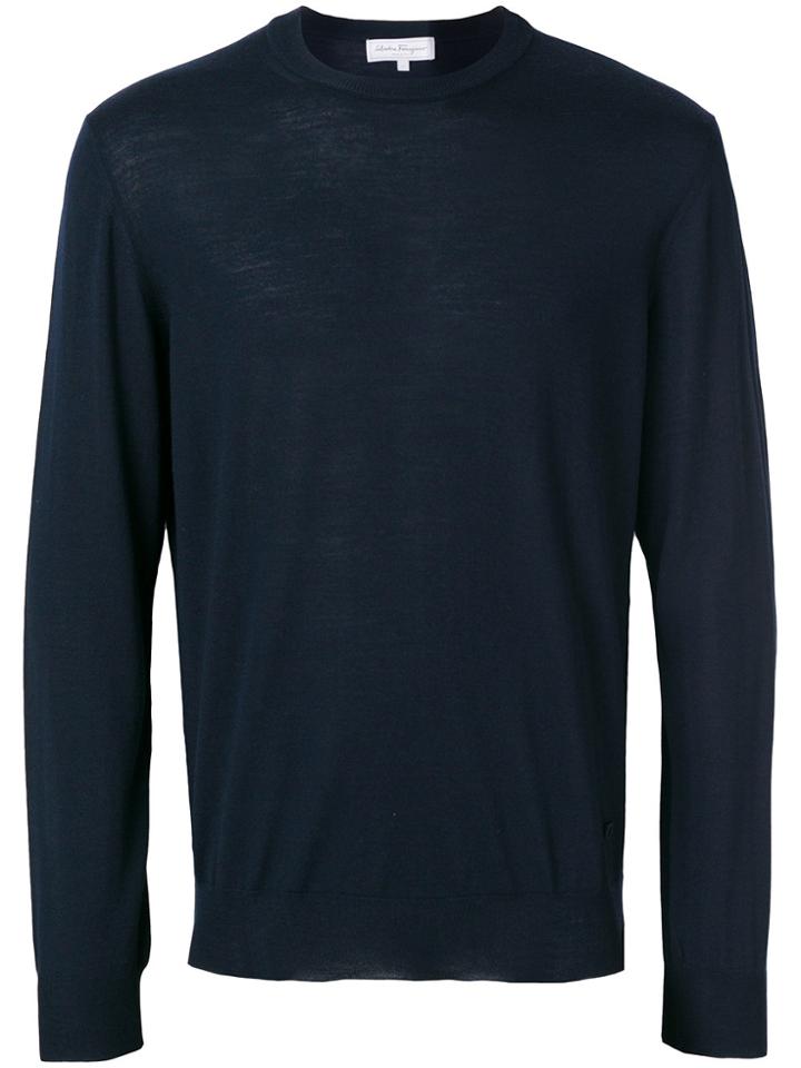 Salvatore Ferragamo Fine Knit Sweater - Blue