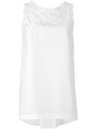 Ermanno Scervino Leaf Embroidered Tank Top, Women's, Size: 44, White, Cotton
