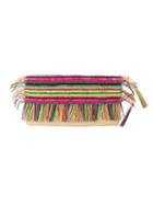 Sensi Studio - Rainbow Tassel Clutch Bag - Women - Straw (brown) - One Size, Straw
