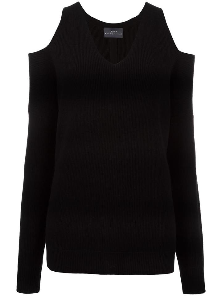 Loma 'aurea' Keyhole Detail Jumper, Women's, Size: Medium, Black, Cashmere/wool