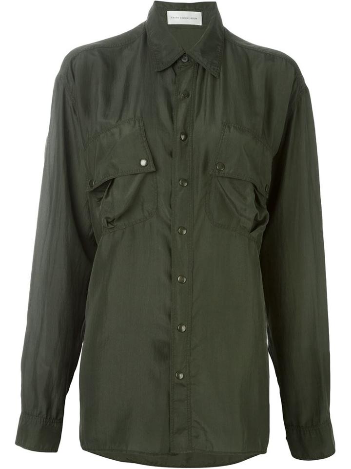 Faith Connexion Loose Fit Shirt, Women's, Size: S, Green, Silk