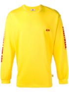 Gcds Logo Embroidered Sweatshirt, Men's, Size: Large, Yellow/orange, Cotton
