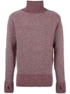 Oliver Spencer 'bamboo' Jumper, Men's, Size: Large, Red, Virgin Wool