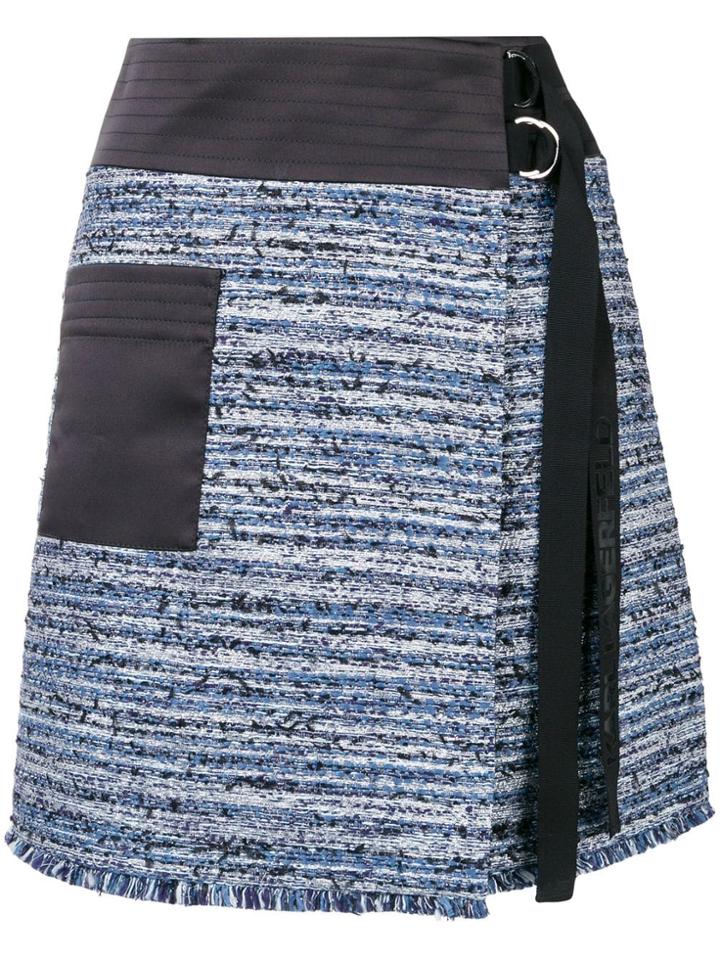 Karl Lagerfeld Bouclé Wrap Skirt - Blue