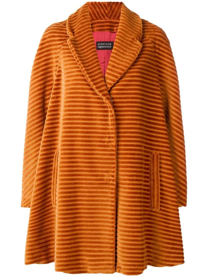 Gianluca Capannolo Textured Stripe Coat - Orange