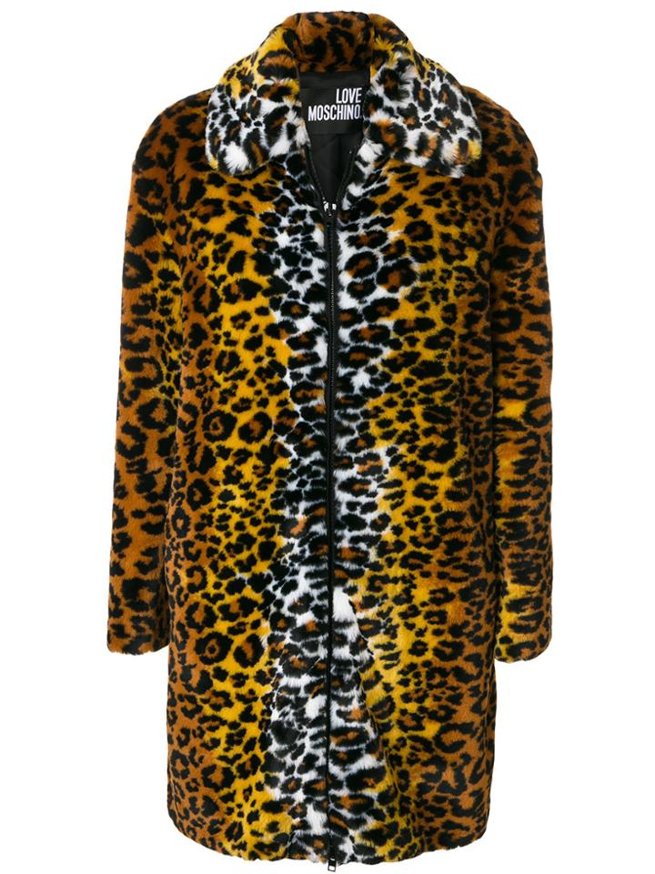 Love Moschino Leopard Print Coat - Multicolour