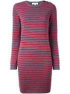 Carven Striped Knitted Dress, Women's, Size: Small, Red, Polyamide/polyester/merino