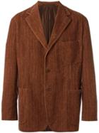 Romeo Gigli Vintage Velvet Buttoned Blazer, Men's, Size: 50, Brown