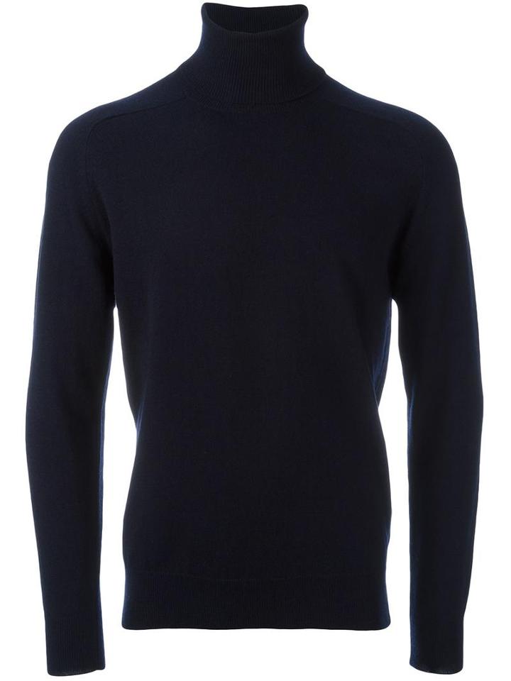 Ami Alexandre Mattiussi Turtleneck Sweater, Men's, Size: Small, Blue, Cashmere/merino