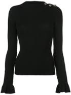 Milly Long-sleeve Fitted Sweater - Black