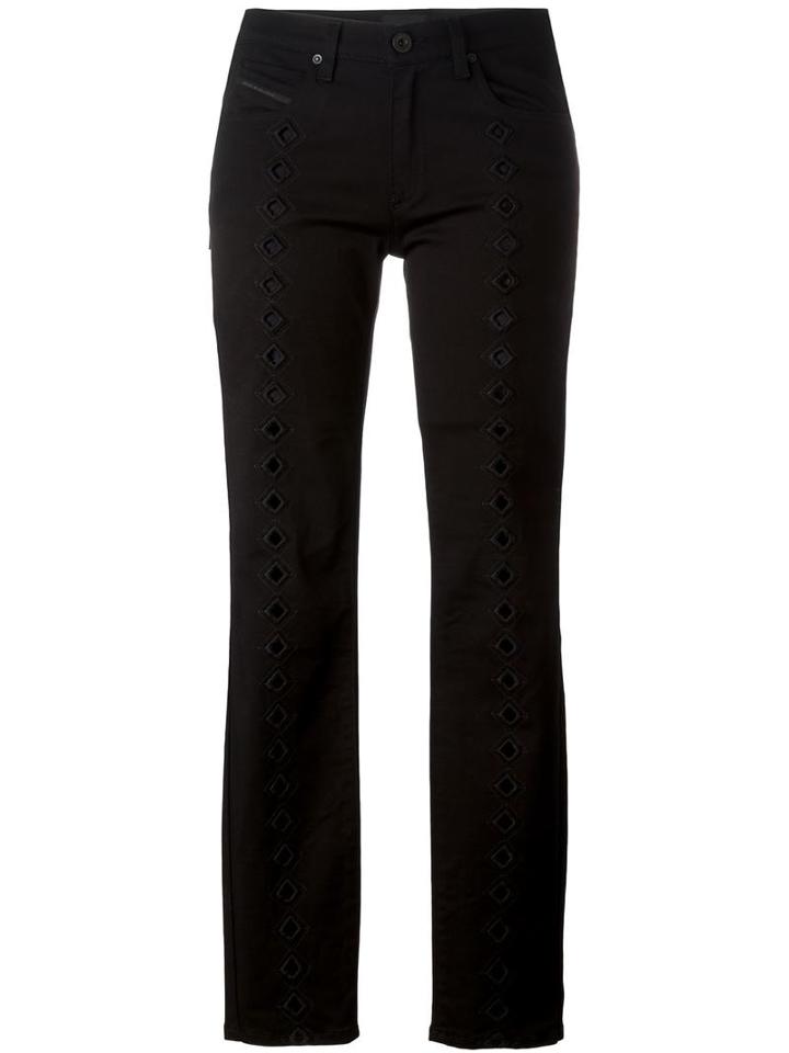 Diesel Black Gold Perforated Detail Skinny Jeans, Women's, Size: 26, Cotton/spandex/elastane