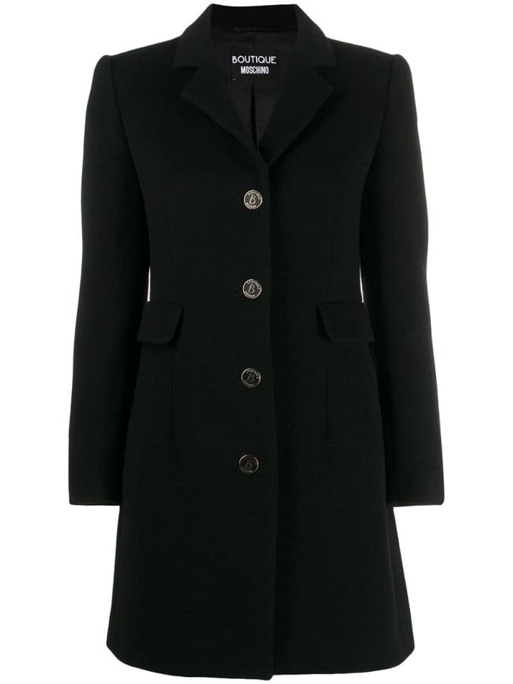 Boutique Moschino Single Breasted Coat - Black