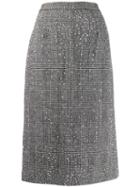 Ermanno Scervino Stud-embelished Houndstooth Skirt - Black