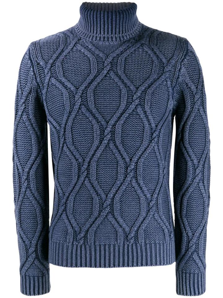 Cenere Gb Cable Knit Jumper - Blue