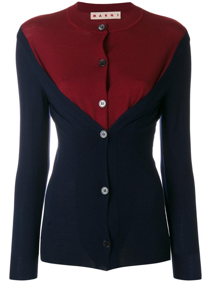 Marni Dual Colour Cardigan - Blue