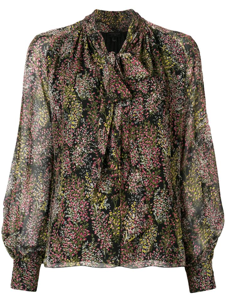 Giambattista Valli Patterned Pussy Bow Blouse - Black