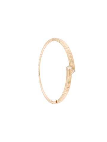 Tejen Fluted Capstone Double Wrap Bangle - Metallic