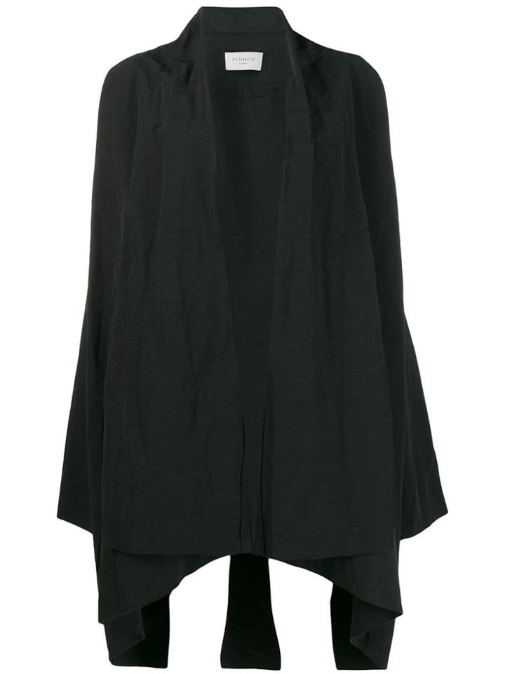 Poiret Oversized High Low Coat - Black