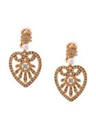 Oscar De La Renta Heart Drop Earrings - Gold