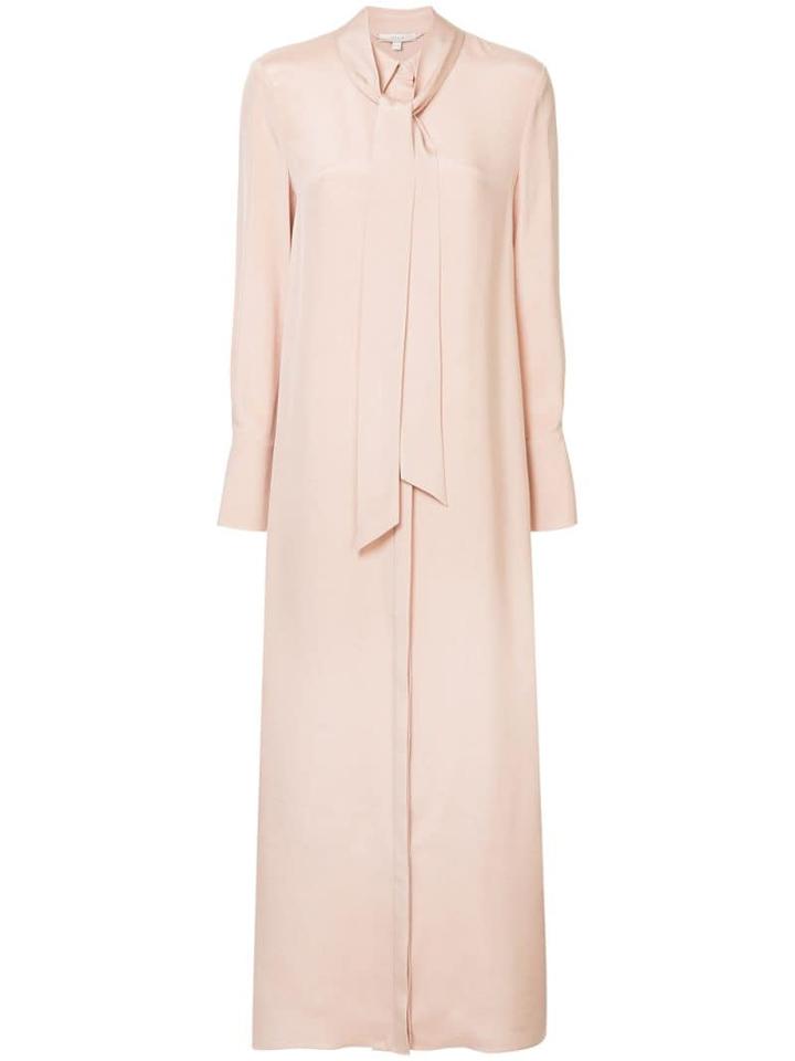 Layeur Tie Neck Shirt Dress - Pink