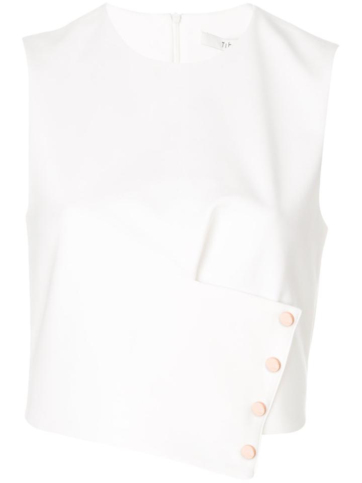 Tibi Buttoned Shell Top - White