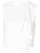 Tibi Buttoned Shell Top - White