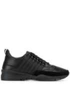 Dsquared2 Leather Striped Sneakers - Black