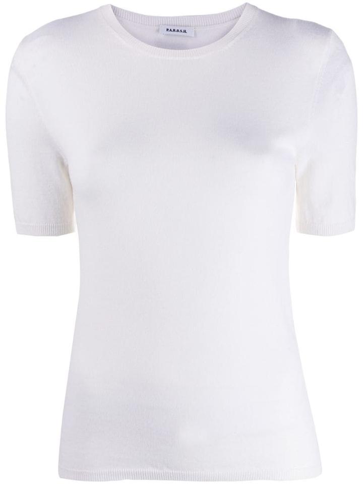 P.a.r.o.s.h. Lillad Knitted Top - White