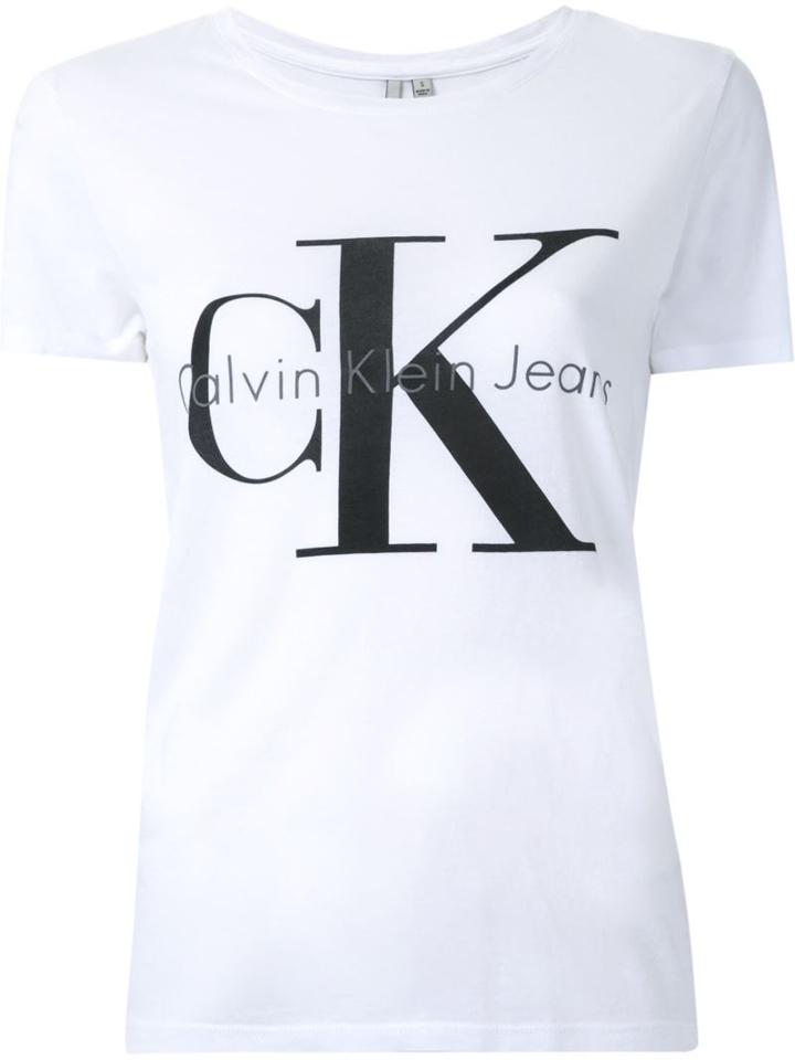Calvin Klein Jeans Logo Print T-shirt, Women's, Size: Xs, Cotton/modal