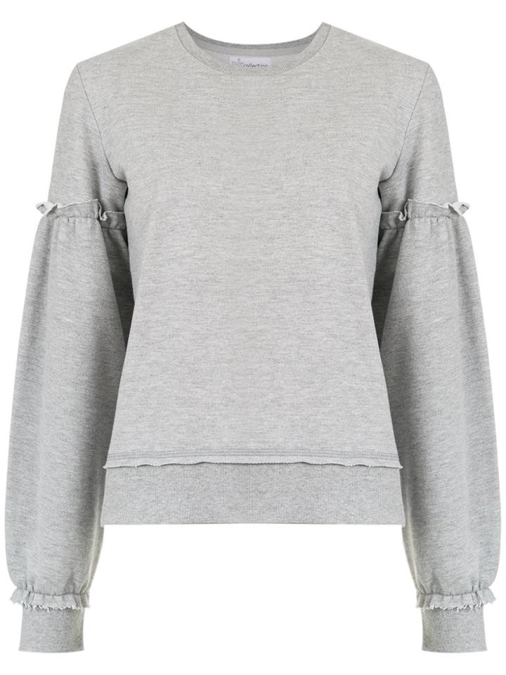 Nk Ruched Detail Sweatshirt - Grey
