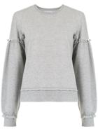 Nk Ruched Detail Sweatshirt - Grey