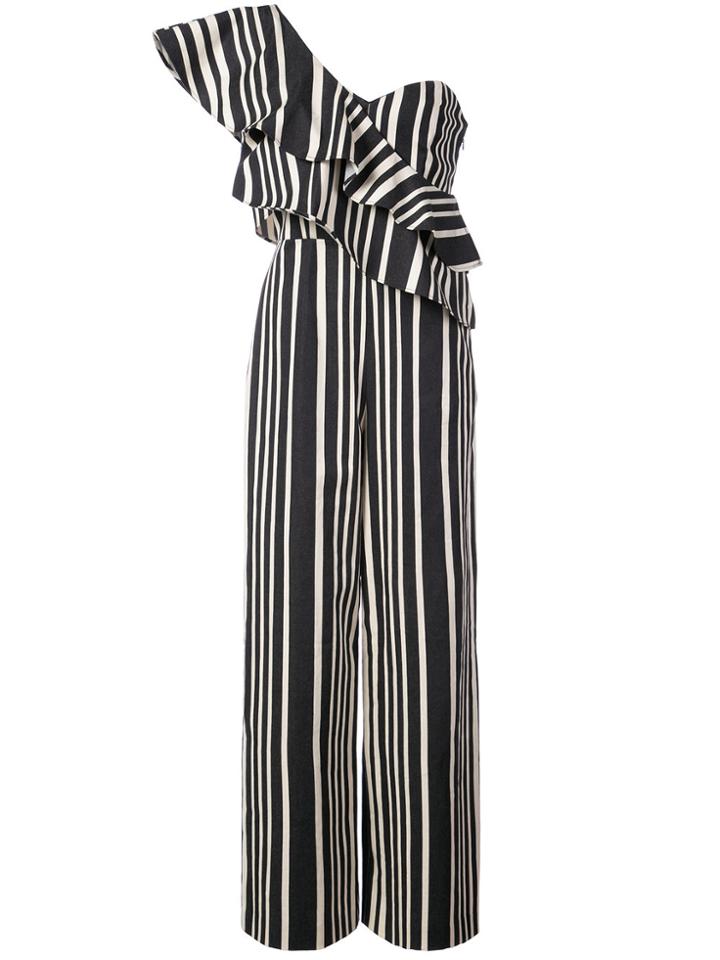 Alice+olivia Striped One Shoulder Jumpsuit - Multicolour