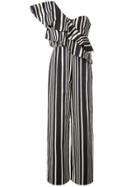 Alice+olivia Striped One Shoulder Jumpsuit - Multicolour