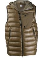 Cp Company Goggle-detail Hooded Gilet - Green