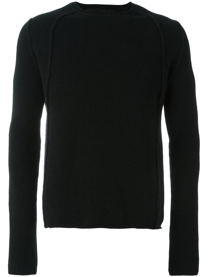 Isabel Benenato Ribbed Detail Sweater, Men's, Size: Small, Black, Nylon/spandex/elastane/yak/merino