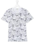 Kenzo Kids Cactus Print T-shirt, Boy's, Size: 14 Yrs, White